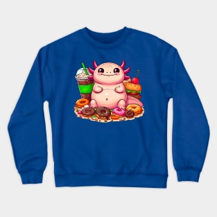 Snacks + Axolotl = Snaxolotl Crewneck Sweatshirt